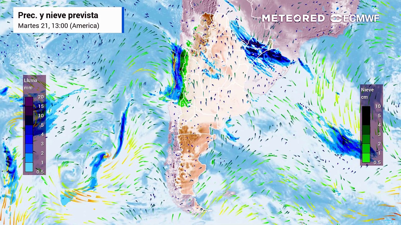 Lluvias y nevadas en Argentina