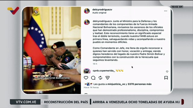 Presidenta Delcy Rodríguez evaluó ascensos de los comandantes de la FANB