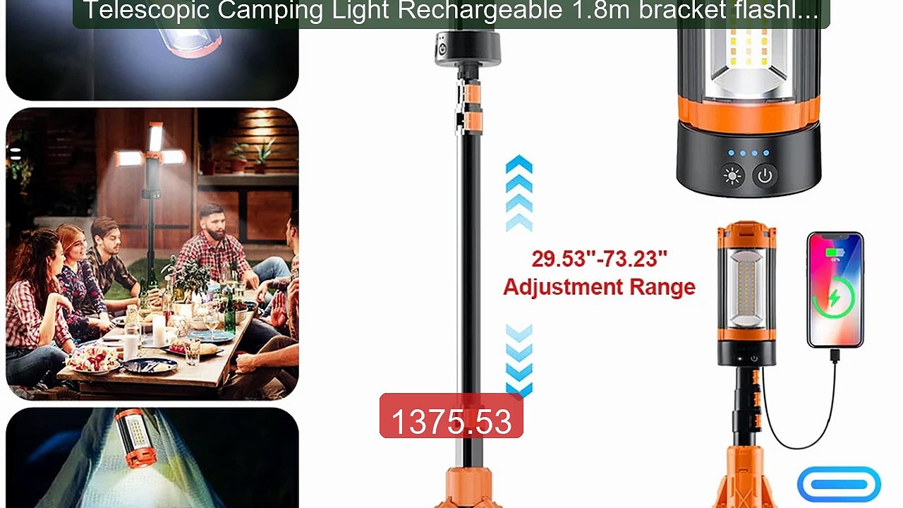 Telescopic Camping Light Rechargeable 1.8m bracket flashlight ... -- Best Buy 2026 | Great Quality!