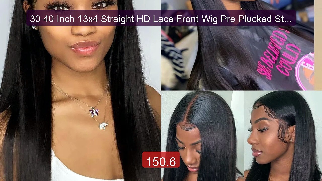 30 40 Inch 13x4 Straight HD Lace Front Wig Pre Plucked Straight Hum... -- Top Rated 2026 | Buy Now!