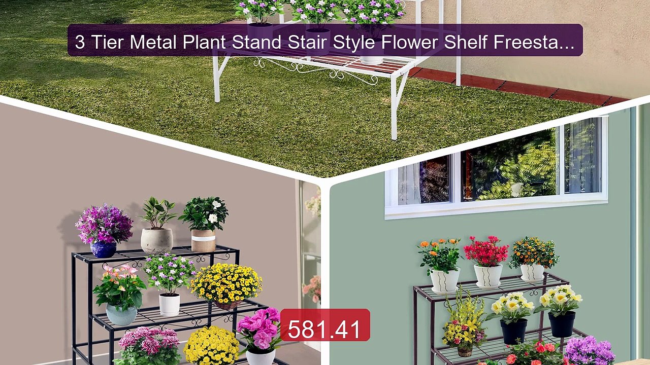3 Tier Metal Plant Stand Stair Style Flower Shelf Freestanding... -- Best Buy 2026 | Great Quality!