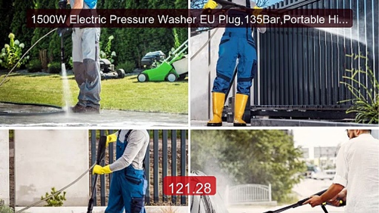 1500W Electric Pressure Washer EU Plug,135Bar,Portable High Po... -- Hot Deal 2026 | Limited Offer!