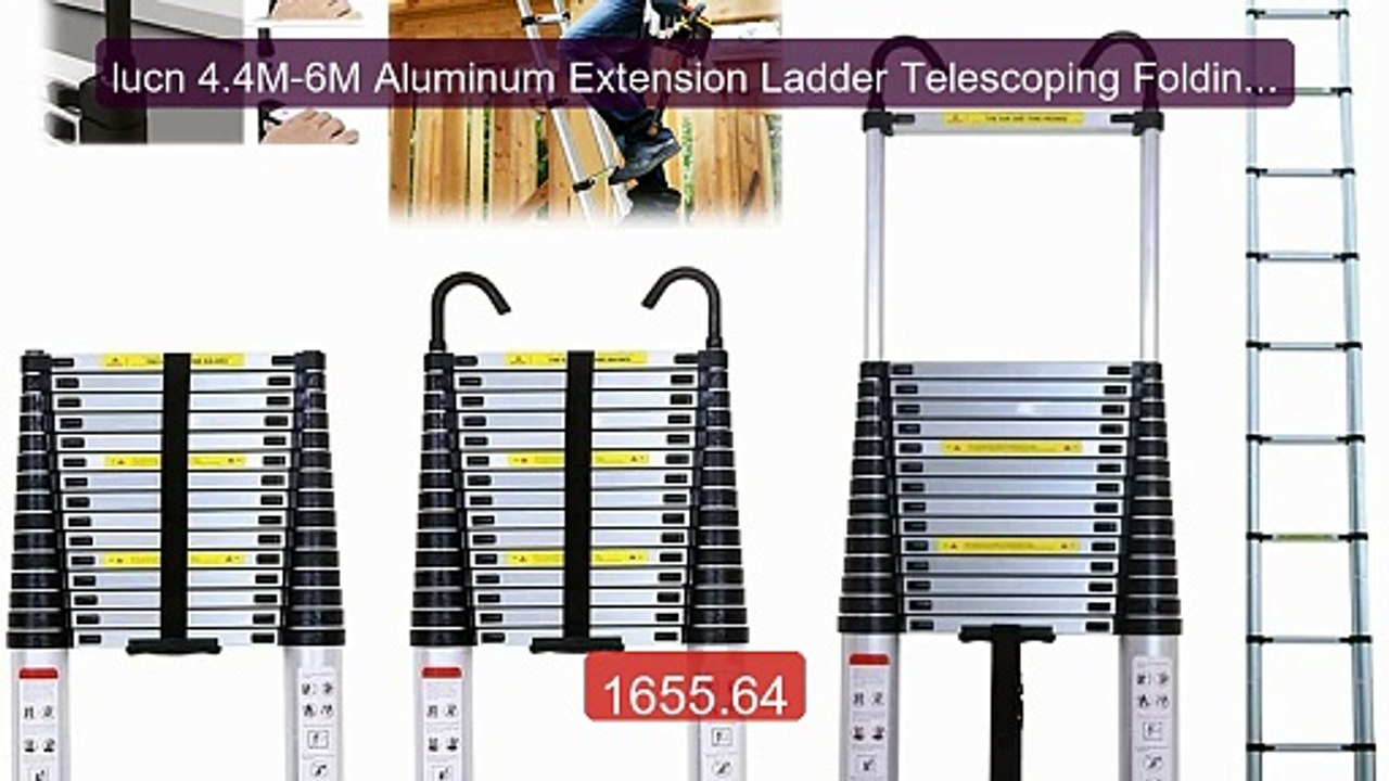 lucn 4.4M-6M Aluminum Extension Ladder Telescoping Folding ... -- Top Pick 2026 | Unbeatable Price!