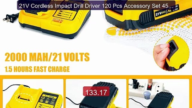 21V Cordless Impact Drill Driver 120 Pcs Accessory Set 45N.m T... Best Buy 2026 | Great Quality!