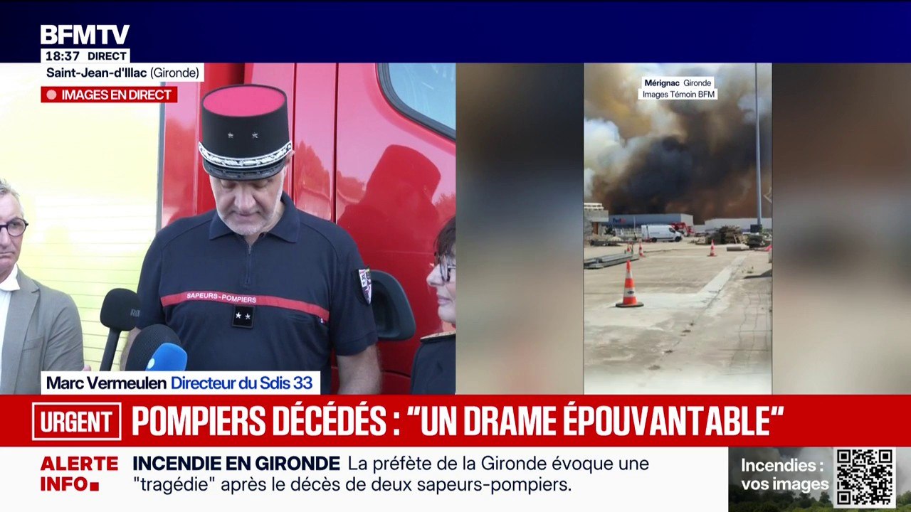 Pompiers décédés à Mérignac: le feu est "maintenant fixé", assure le directeur du SDIS 33