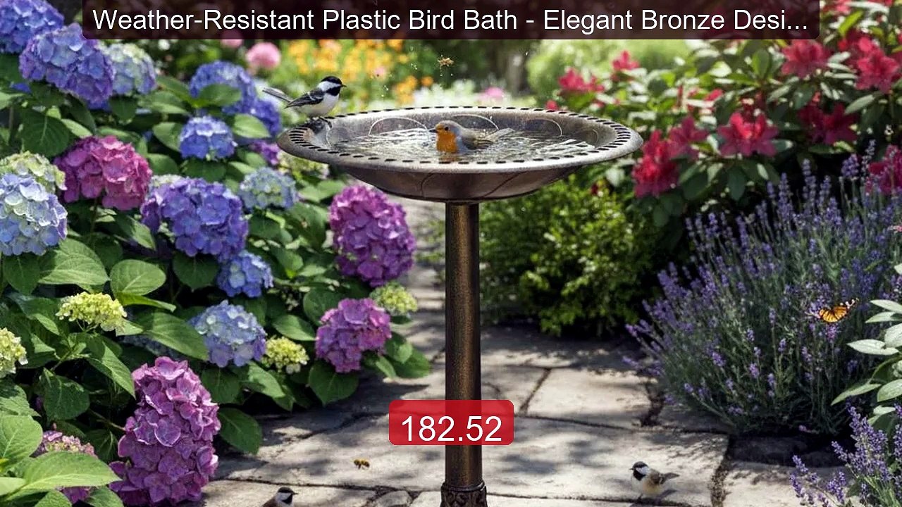 Weather-Resistant Plastic Bird Bath - Elegant Bronze Design, 5... -- Best Buy 2026 | Great Quality!