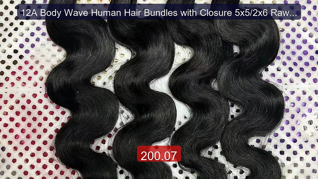 12A Body Wave Human Hair Bundles with Closure 5x5/2x6 Raw Brazilian... -- Top Rated 2026 | Buy Now!