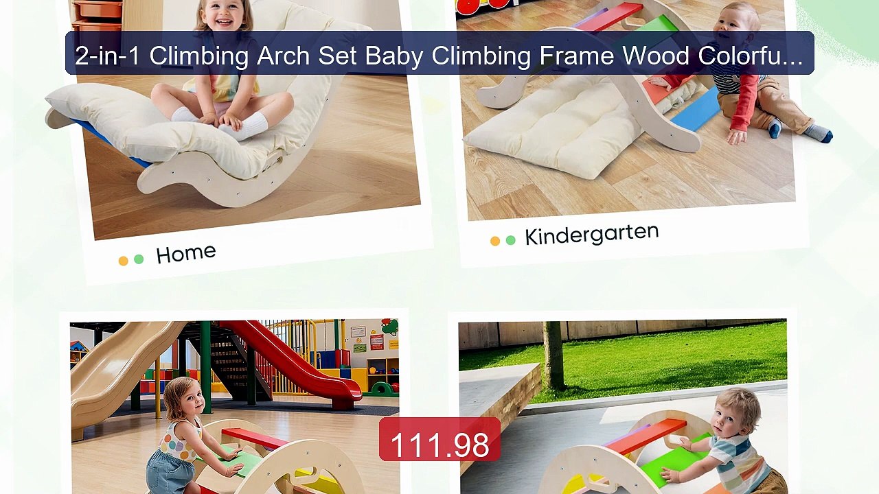 2-in-1 Climbing Arch Set Baby Climbing Frame Wood Colorful Cli... -- Best Buy 2026 | Great Quality!