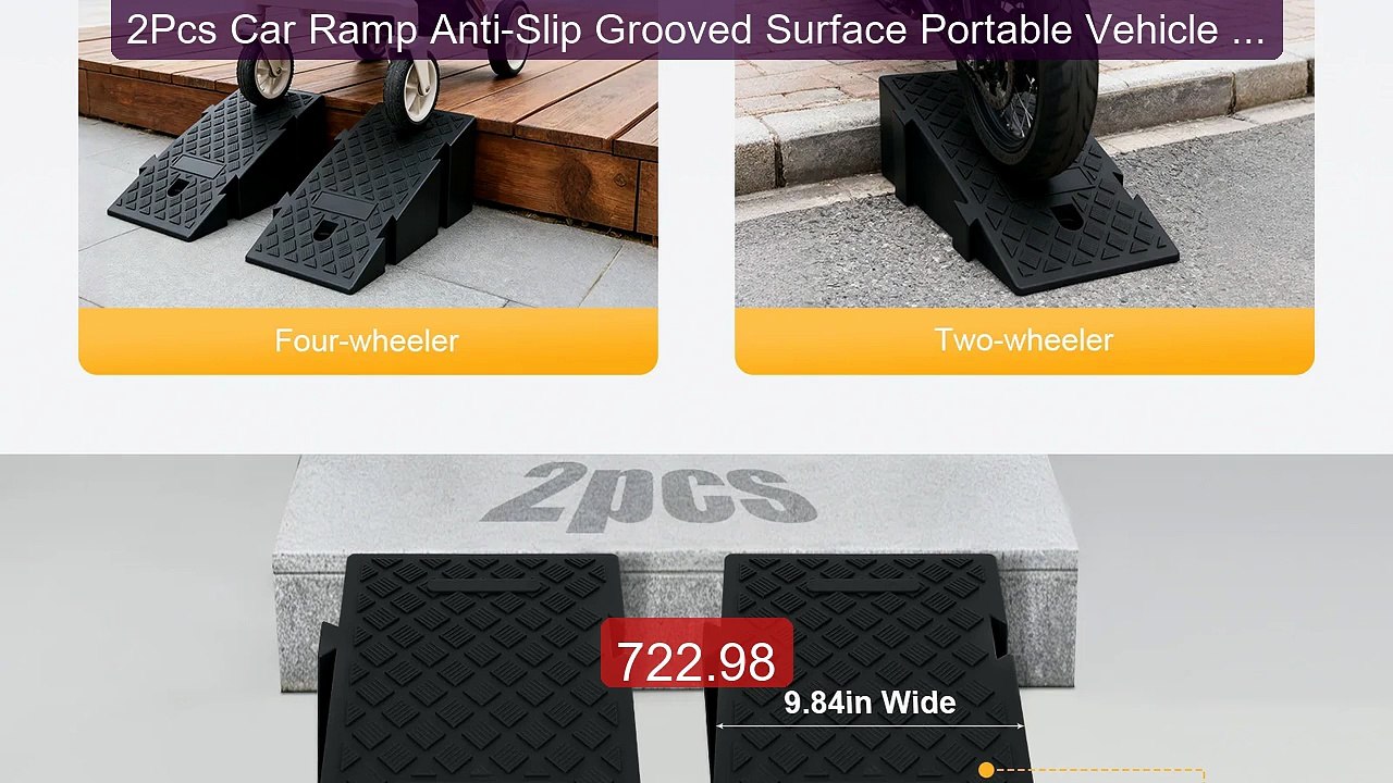2Pcs Car Ramp Anti-Slip Grooved Surface Portable Vehicle Ramp... -- Amazing Value 2026 | Must Have!
