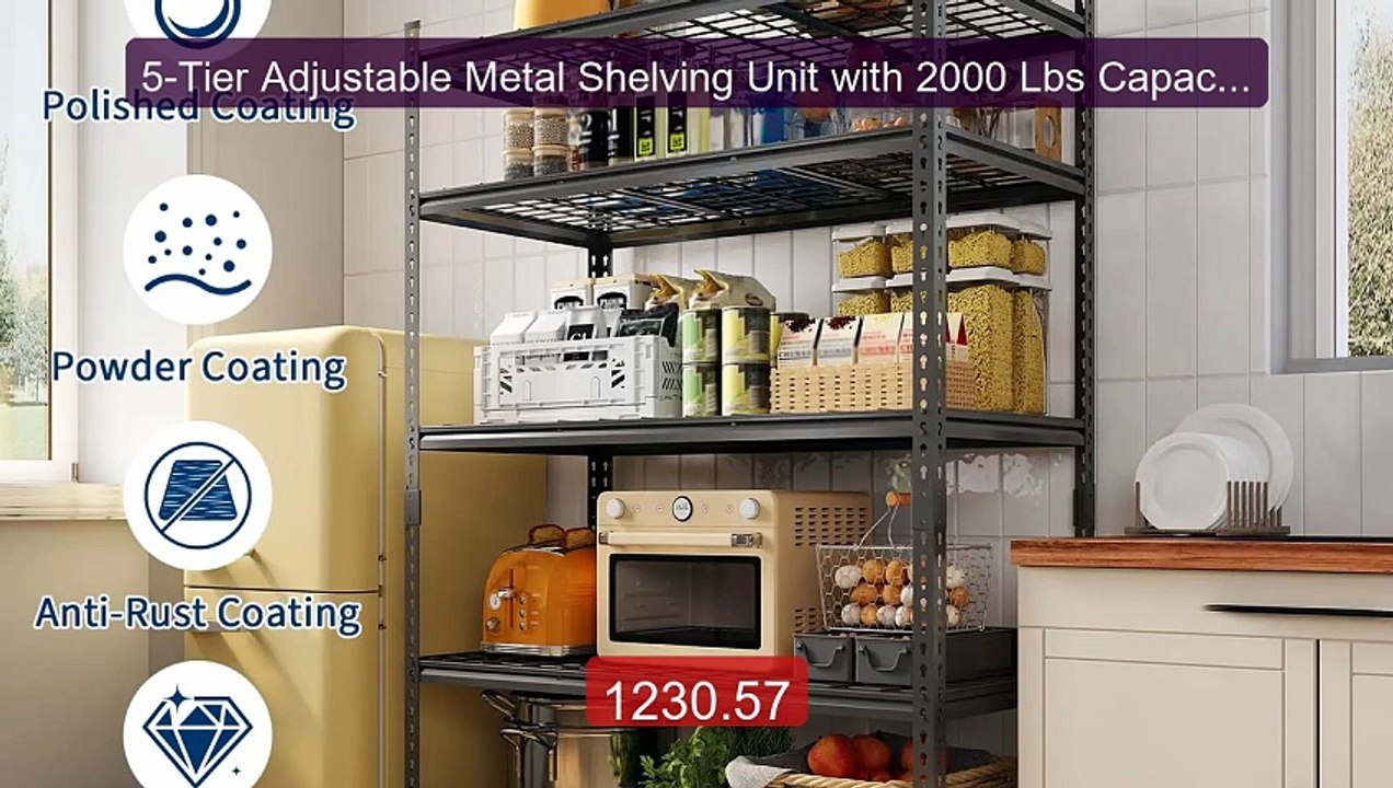 5-Tier Adjustable Metal Shelving Unit with 2000 Lbs Capacity,  for... -- Best Deal 2026 | Shop Now!