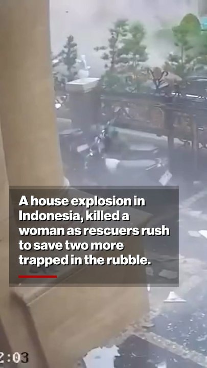 Terrifying footage captures house exploding in Indonesia