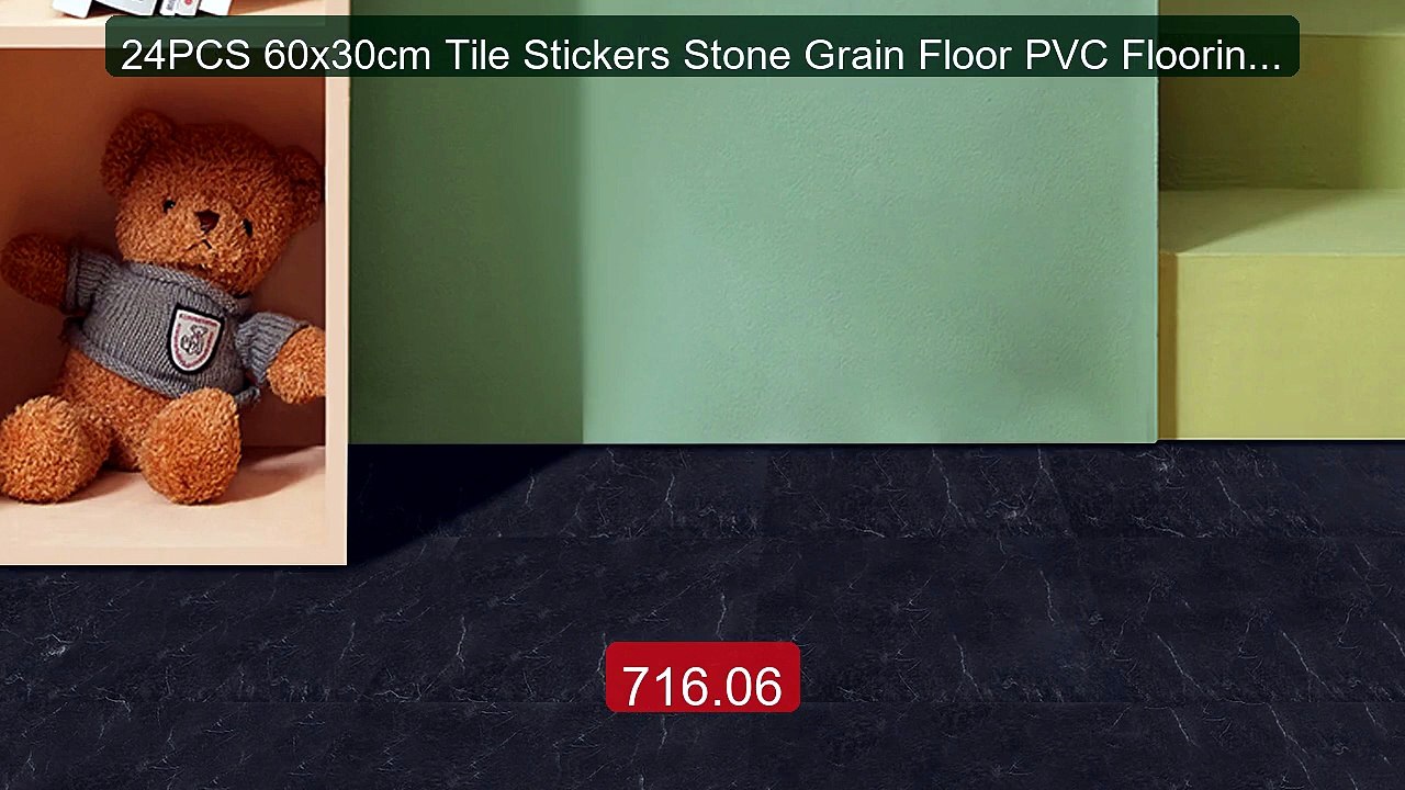 24PCS 60x30cm Tile Stickers Stone Grain Floor PVC Flooring Sel... -- Best Buy 2026 | Great Quality!