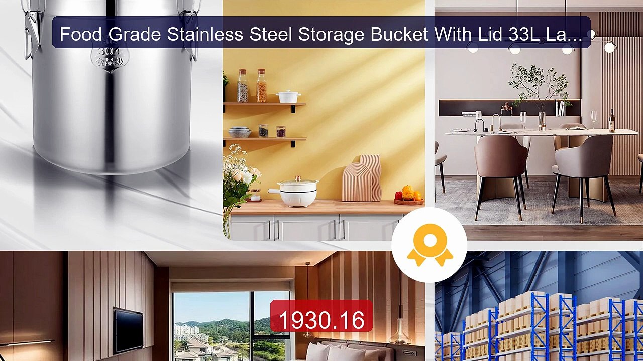 Food Grade Stainless Steel Storage Bucket With Lid 33L Large C... -- Hot Deal 2026 | Limited Offer!