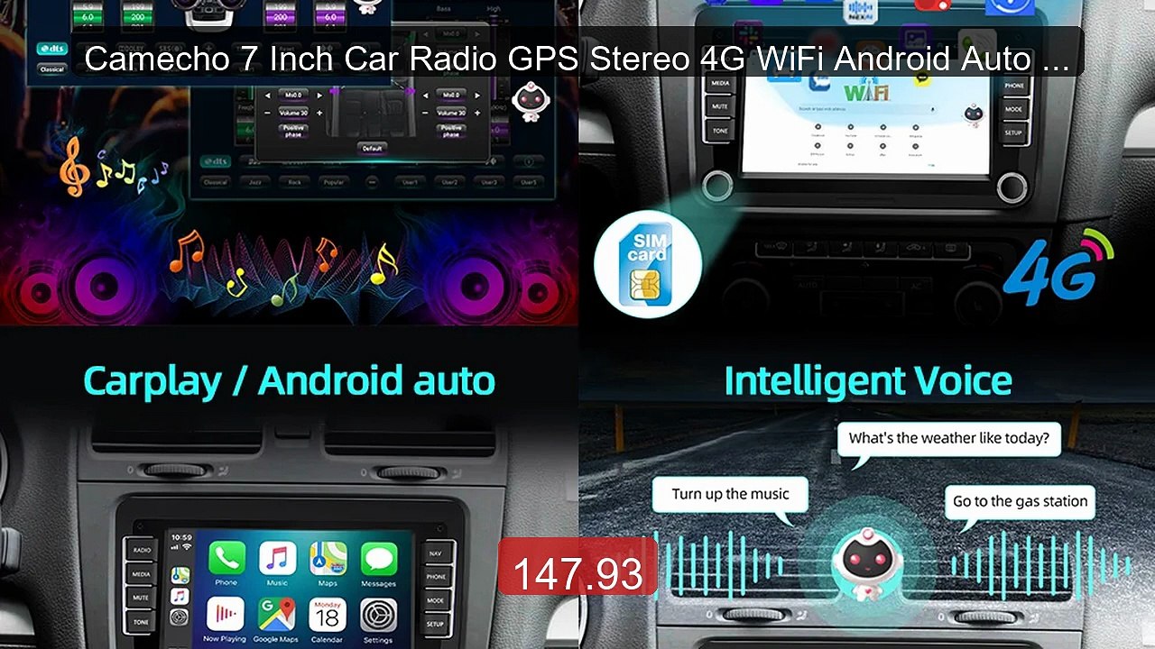 Camecho 7 Inch Car Radio GPS Stereo 4G WiFi Android Auto Carplay F... -- Best Deal 2026 | Shop Now!