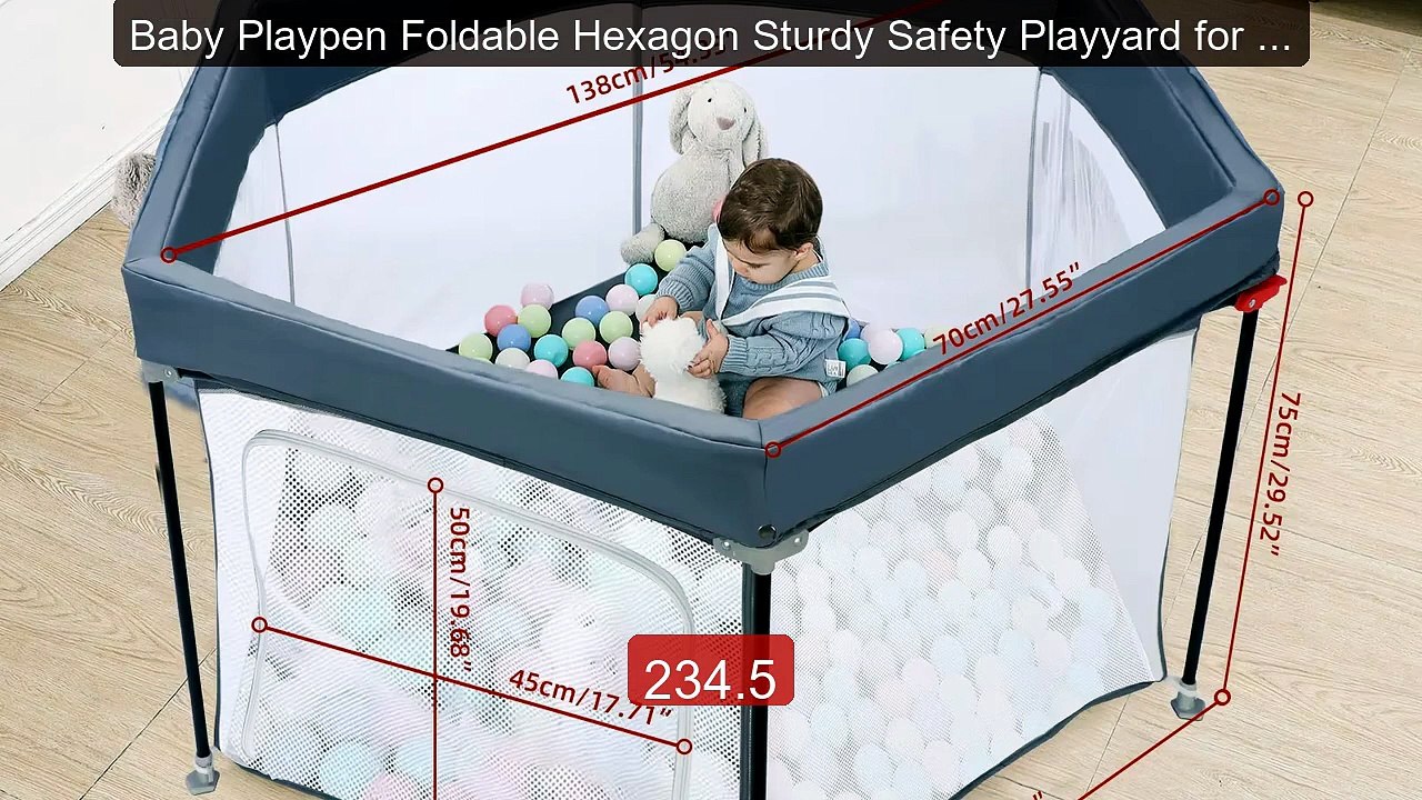 Baby Playpen Foldable Hexagon Sturdy Safety Playyard for Todd... -- Amazing Value 2026 | Must Have!