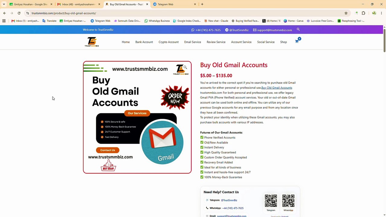 Buy Old Gmail Accounts - TrustSmmBiz - Google Chrome 2026-07-20 11-56-13