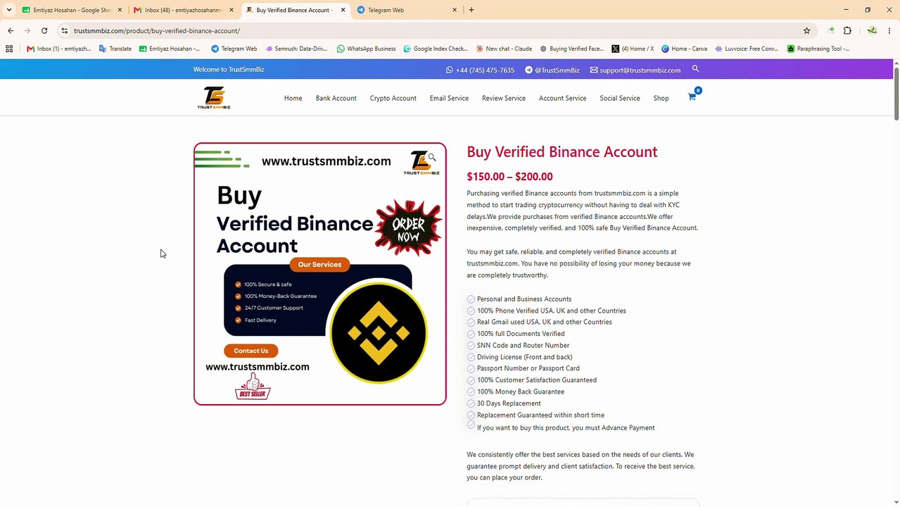 Buy Verified Binance Account - TrustSmmBiz - Google Chrome 2026-07-20 11-55-13