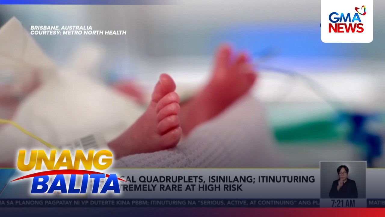 Identical quadruplets, isinilang; itinuturing na extremely rare at high risk | Unang Balita