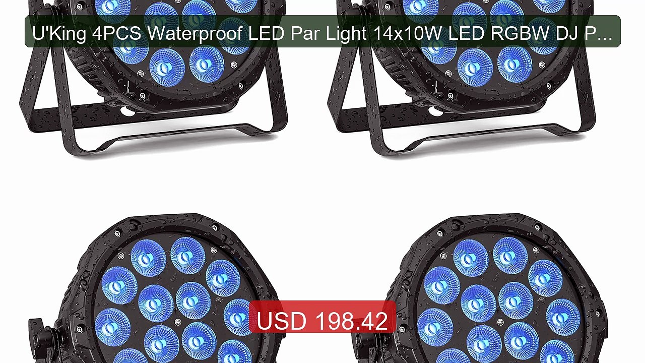 U'King 4PCS Waterproof LED Par Light 14x10W LED RGBW DJ Party ... -- Best Buy 2026 | Great Quality!