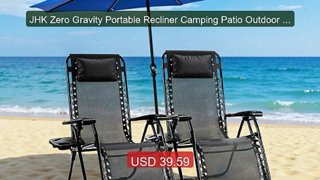 JHK Zero Gravity Portable Recliner Camping Patio Outdoor Ga... Top Pick 2026 | Unbeatable Price!