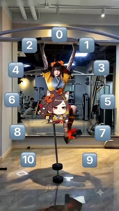 What is the person in the mirror doing?