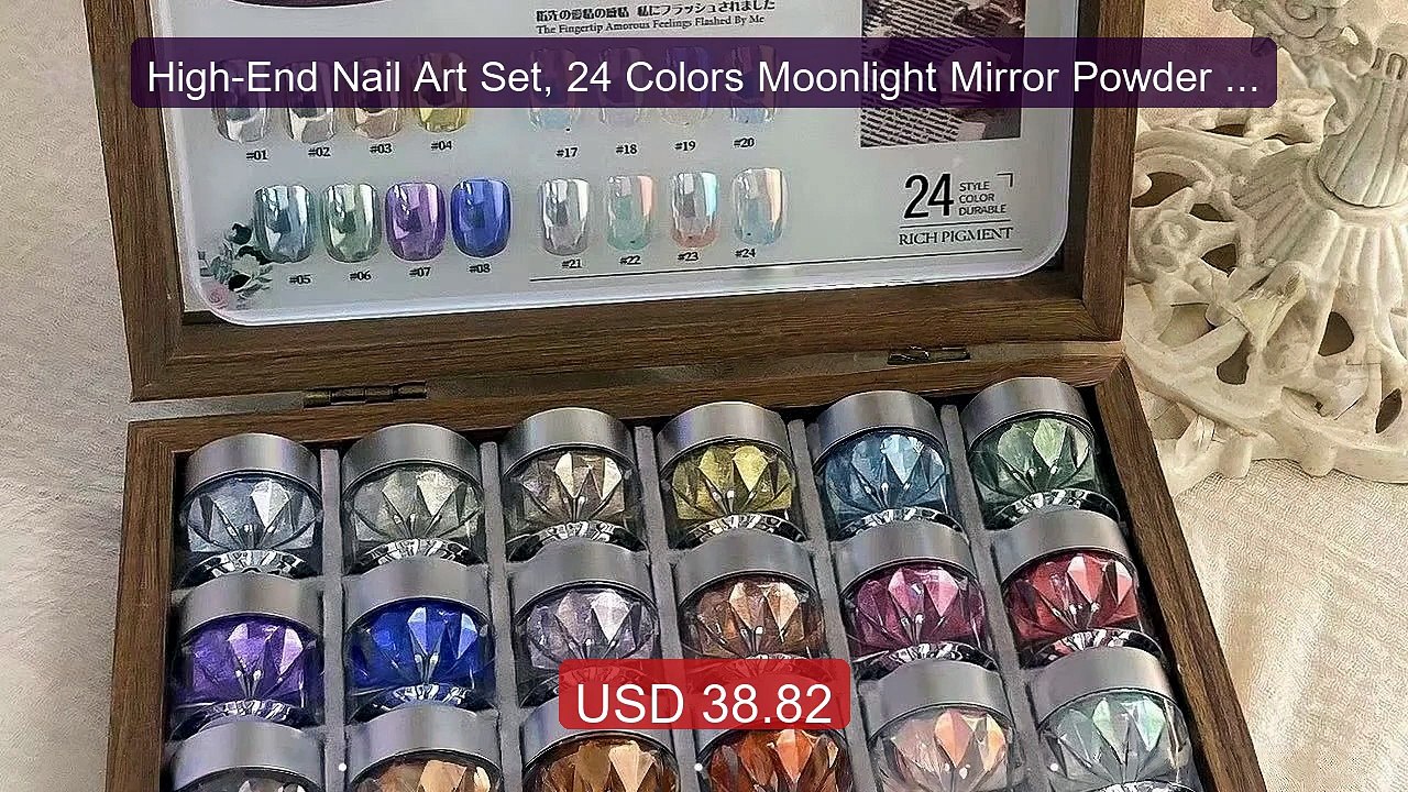 High-End Nail Art Set, 24 Colors Moonlight Mirror Powder Kit, Ultra... -- Top Rated 2026 | Buy Now!