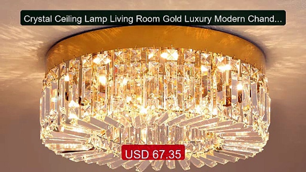 Crystal Ceiling Lamp Living Room Gold Luxury Modern Chandelie... -- Amazing Value 2026 | Must Have!