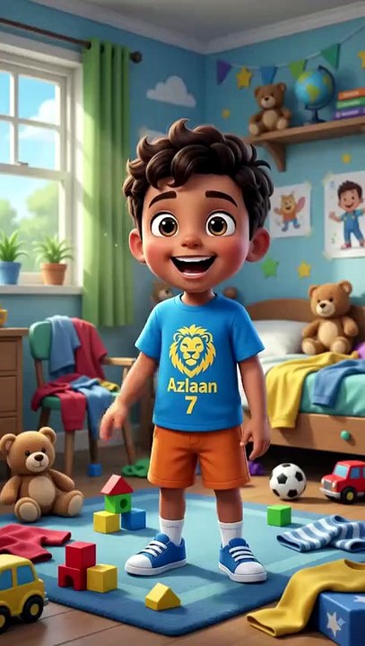 Azlaan cleaning his room
