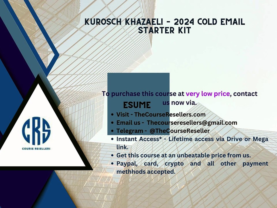 Thecoursereseller.com - Kurosch Khazaeli – 2024 Cold Email Starter Kit