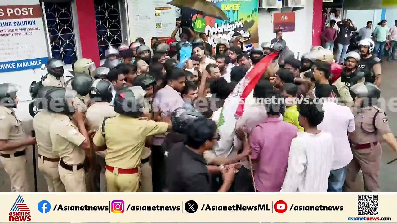 സിജെപി സമരത്തിന് ഐക്യദാർഢ്യം പ്രഖ്യാപിച്ച് പാലക്കാട് യൂത്ത് കോൺ​ഗ്രസ് KSU പ്രതിഷേധം