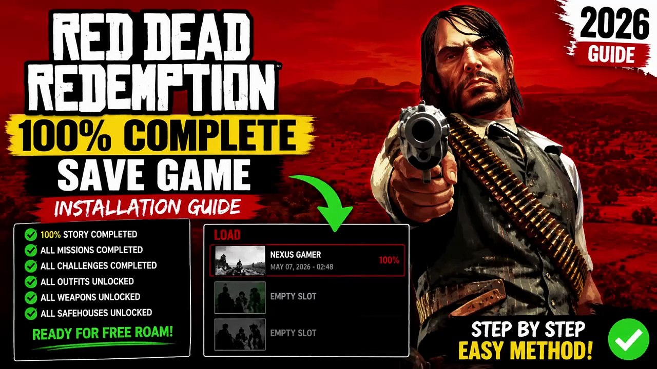 🎮 How to Install 100% Complete Save Game File in Red Dead Redemption (PC) | 2026 Guide