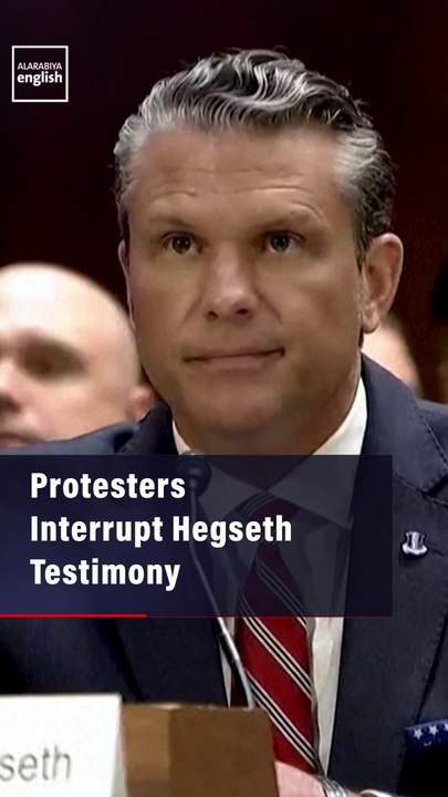 Protesters Interrupt Hegseth Testimony