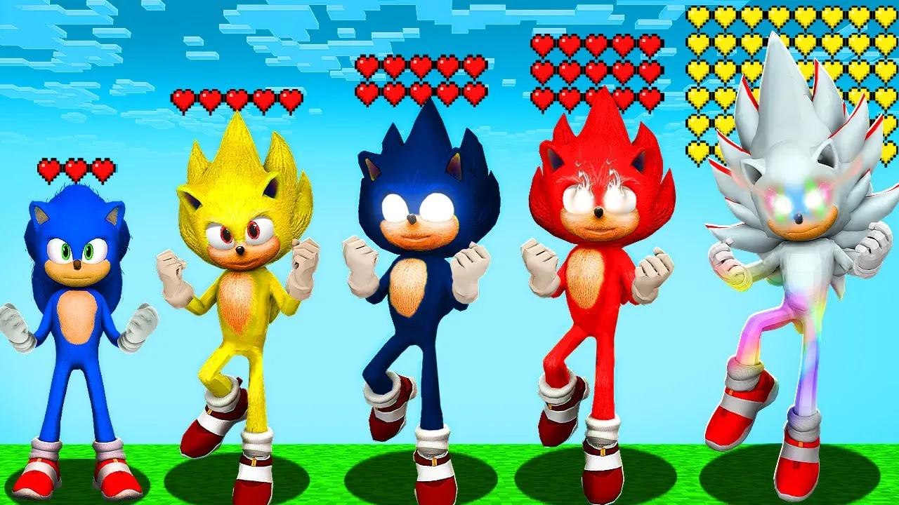 Quelle transformation de Sonic a le plus de points de vie dans Minecraft ? (Sonic movie mod)