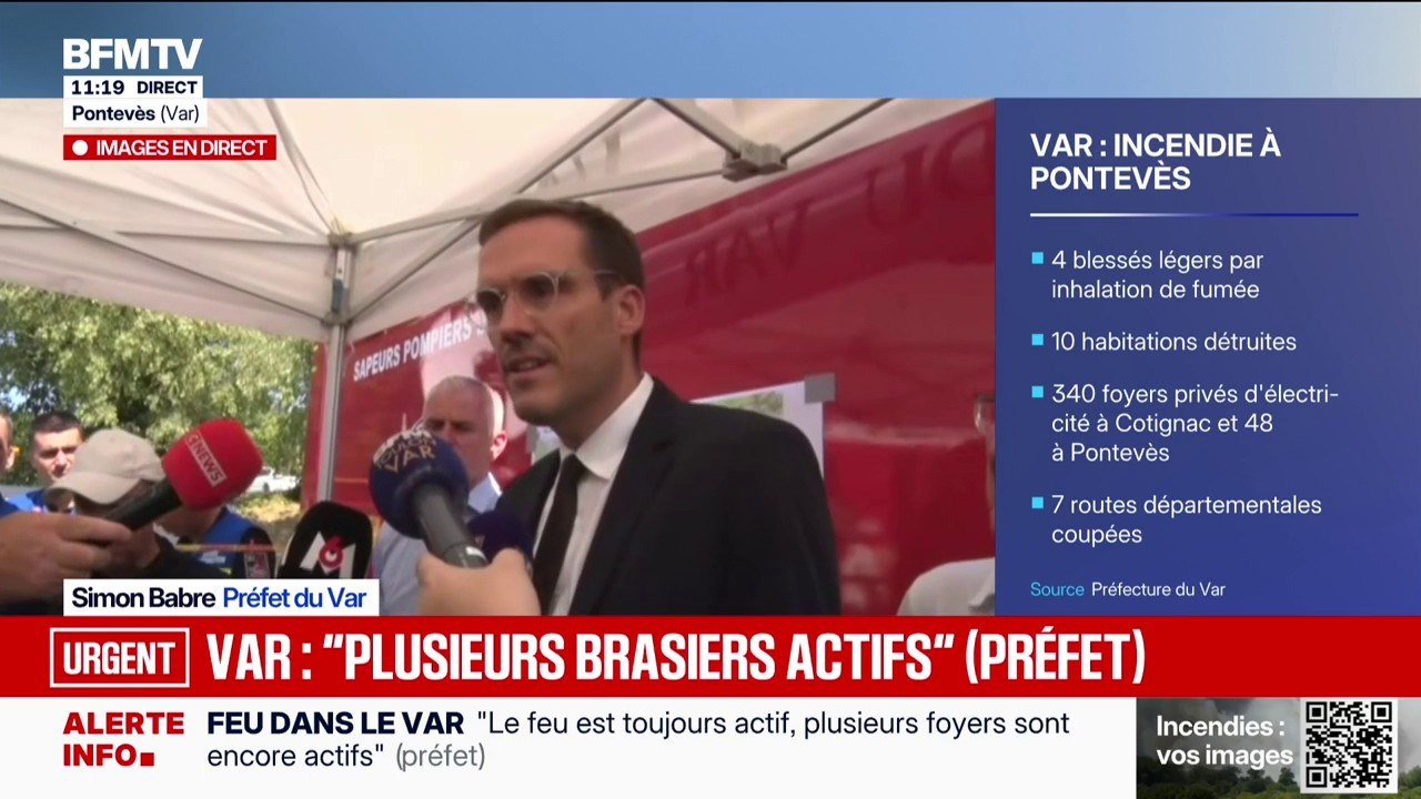 Incendie dans le Var: "L'origine fait l'objet d'une enquête", indique le préfet