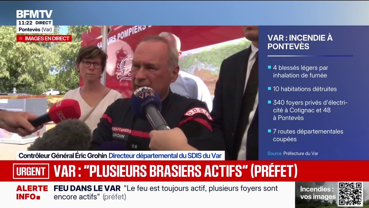 Incendie dans le Var: trois véhicules des pompiers "brûlés" lors des interventions, selon le directeur du SDIS
