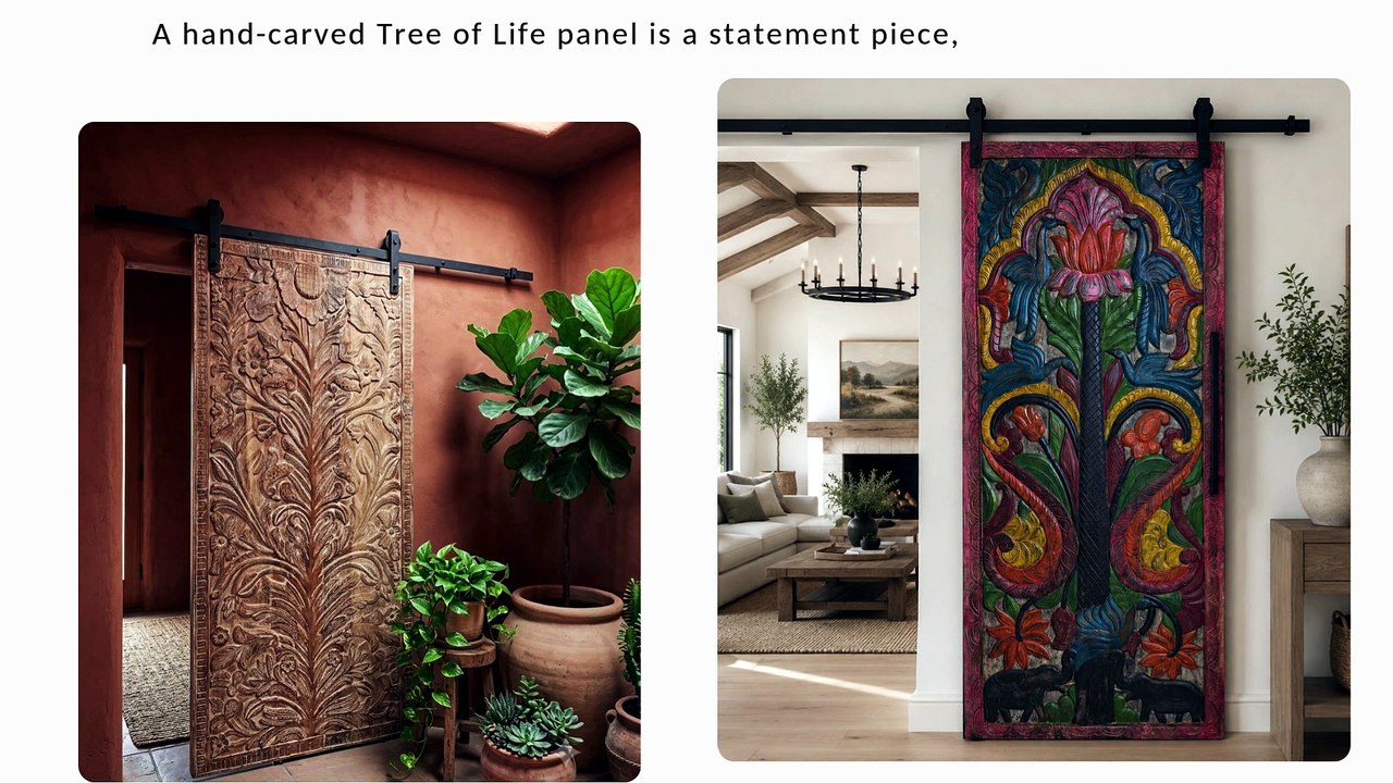 Tree of Life Carved Wall Art and a Sherwin-Williams Bold Color Palette