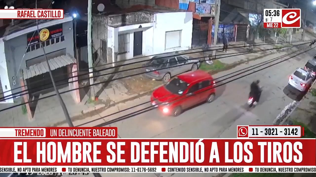 Expolicía se defendió a los tiros de un asalto y dejó a un delincuente malherido