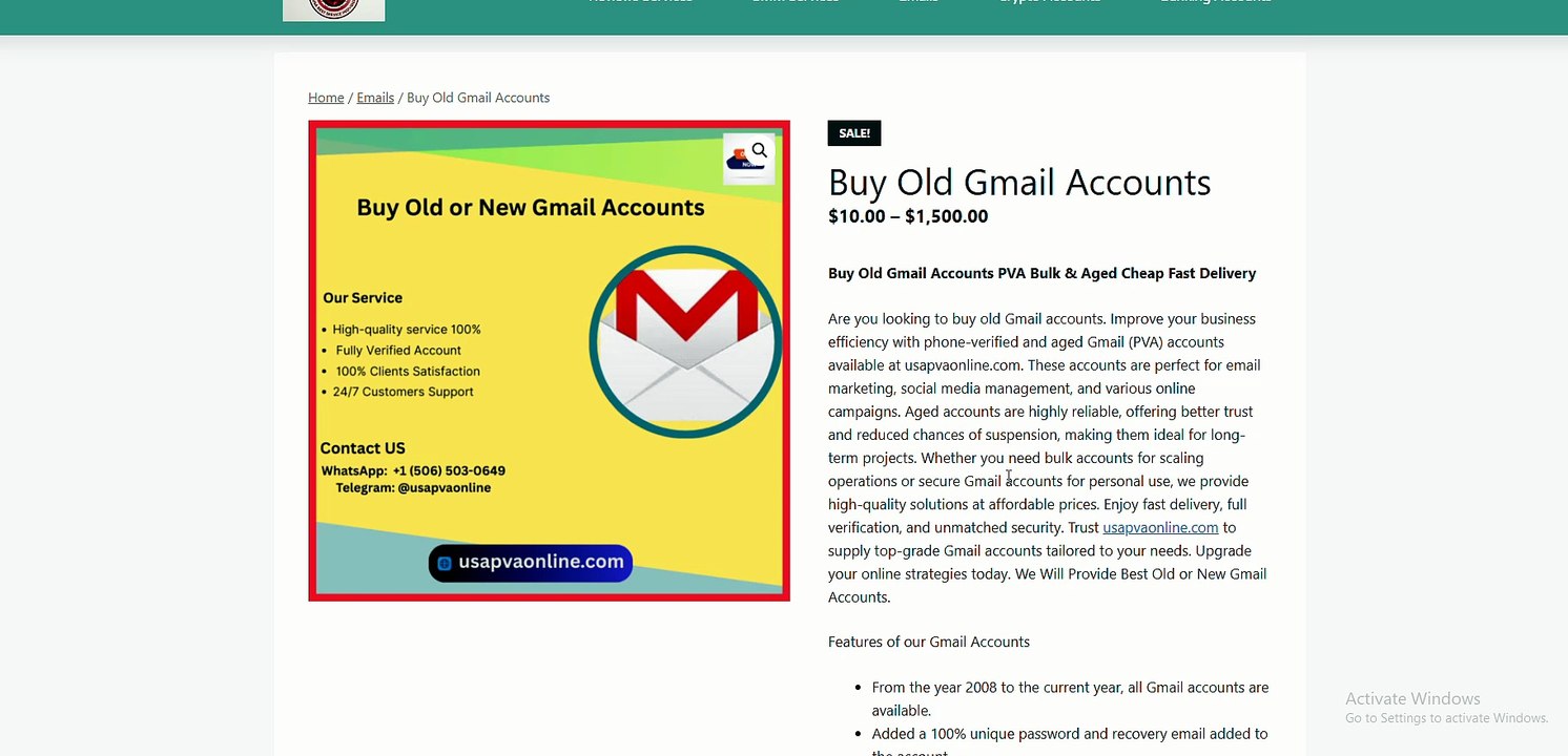 Purchasing Bulk PVA Accounts and Aged Gmail Accounts