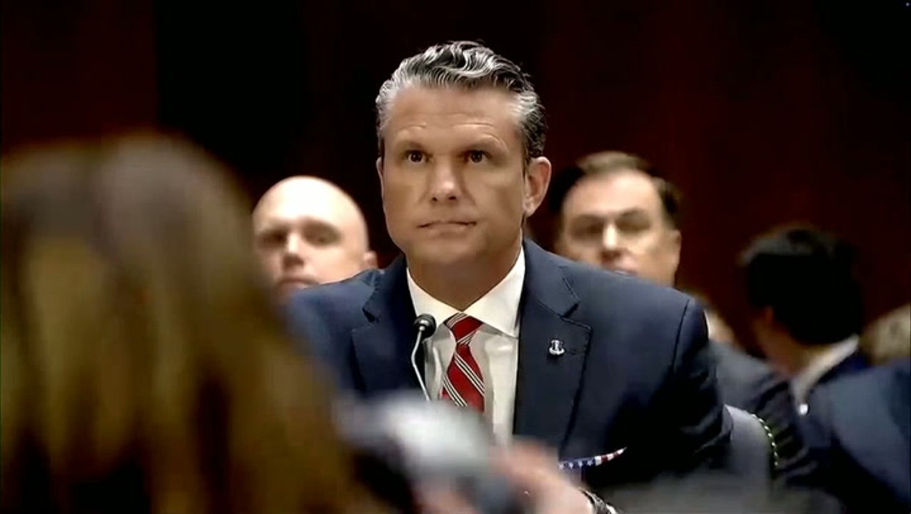 Hegseth heckled by protesters during Iran war funding hearing
