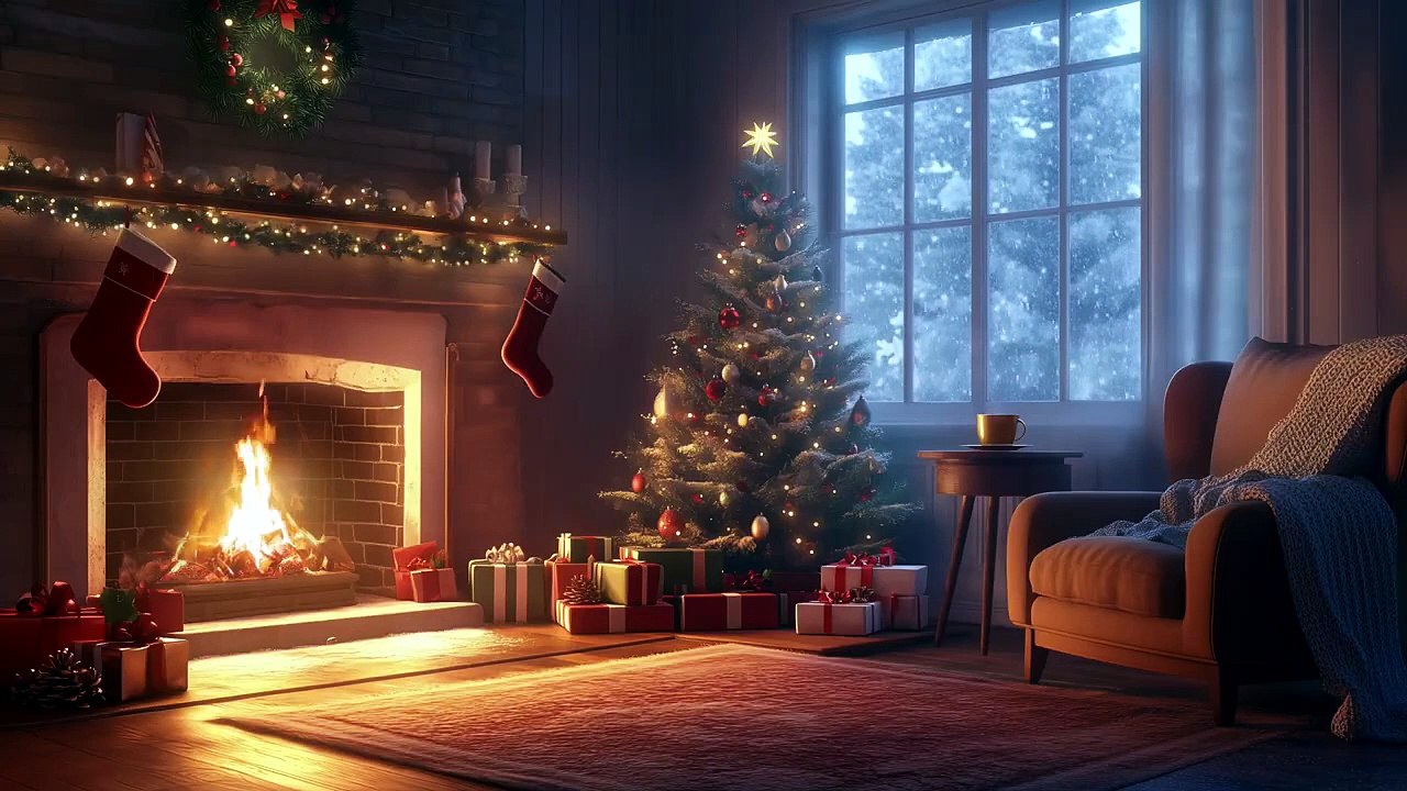 Noël au coin du feu 🎄_ Musique relaxante et son de cheminée🔥