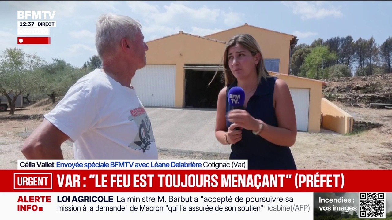 Incendie dans le Var: "Le feu est allé très vite", raconte Alain, habitant de Cotignac