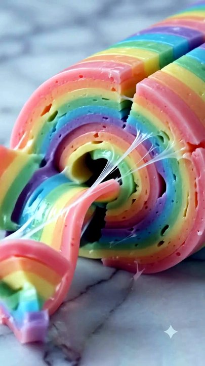 Jelly Roll Unrolling into a Perfect Ribbon | Satisfying Jelly ASMR | Relaxing Food Transformation