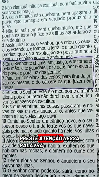 Você é luz!❤️ Isaías 42:06-07 Whats: ImperadorSalomao