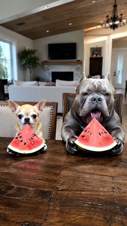 🍉 Chihuahua vs Bulldog Watermelon Challenge — The Funniest Dog Race Ever! 😂🐶