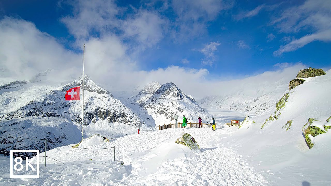 Bettmerhorn With Epic Views Of The Aletsch Glacier In Switzerland 8K