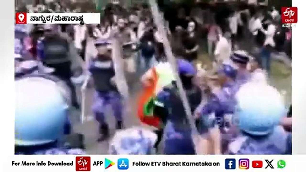 ನೀಟ್​ ಪ್ರತಿಭಟನೆ ವೇಳೆ ಪೊಲೀಸ್​ ಲಾಠಿಗೆ ಜಗ್ಗದೆ ನಿಂತ ಯುವಕ: ವಿಡಿಯೋ ವೈರಲ್​