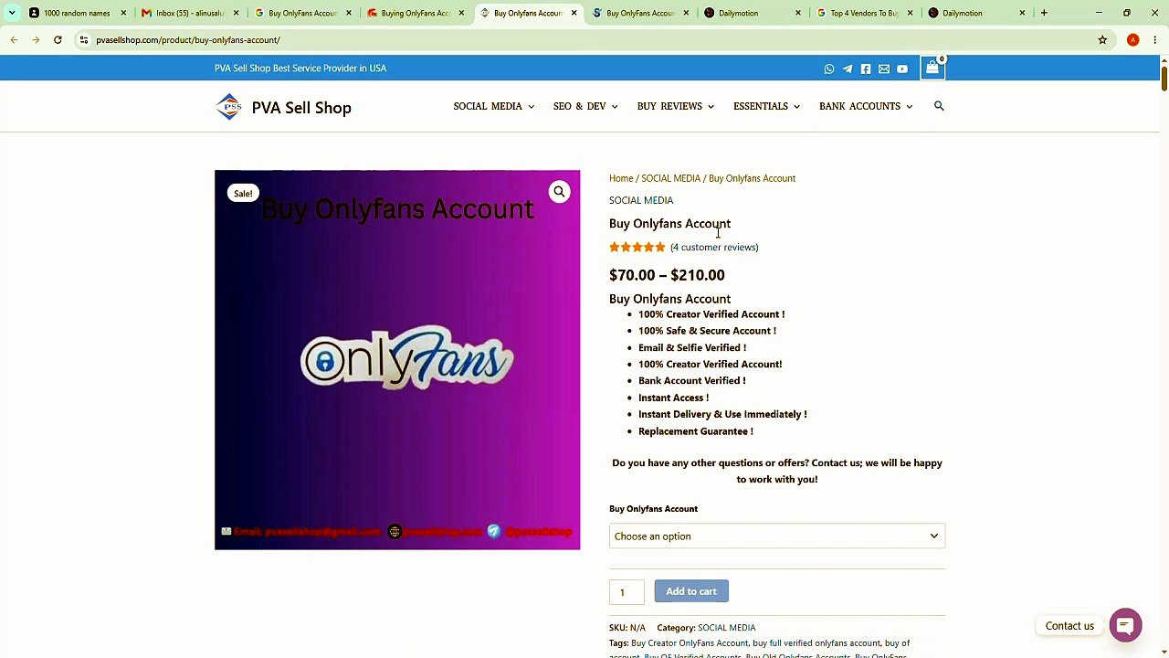Premium 20 Sites for Buying Onlyfans Accounts With Balance in USA