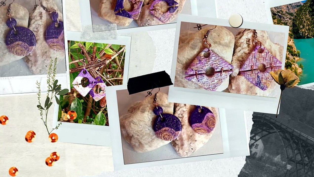 video boucle d oreille violet