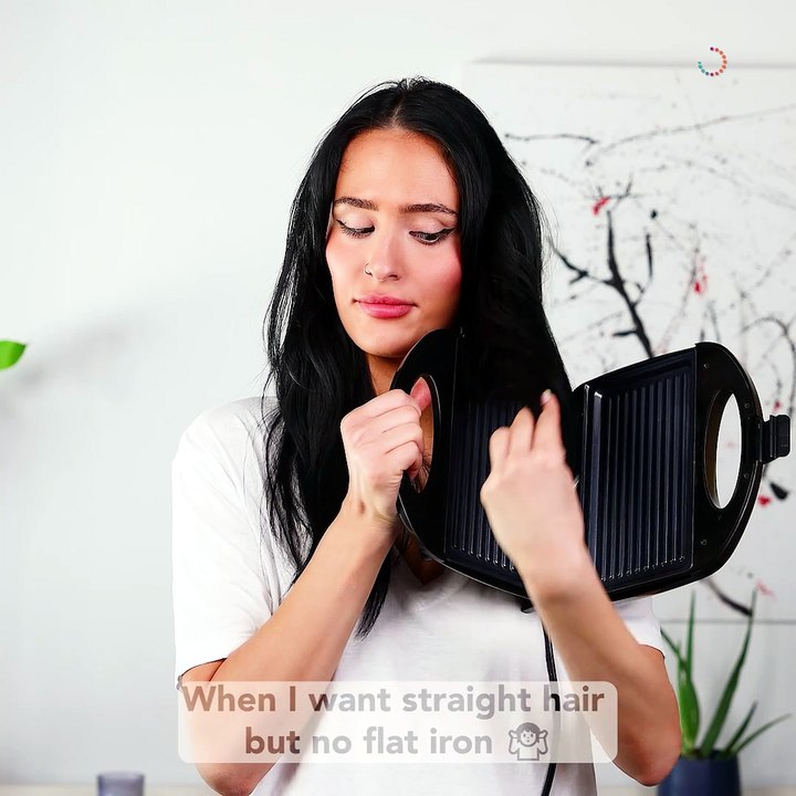 How to get straight hair without a flat iron! 💁‍♀️😆