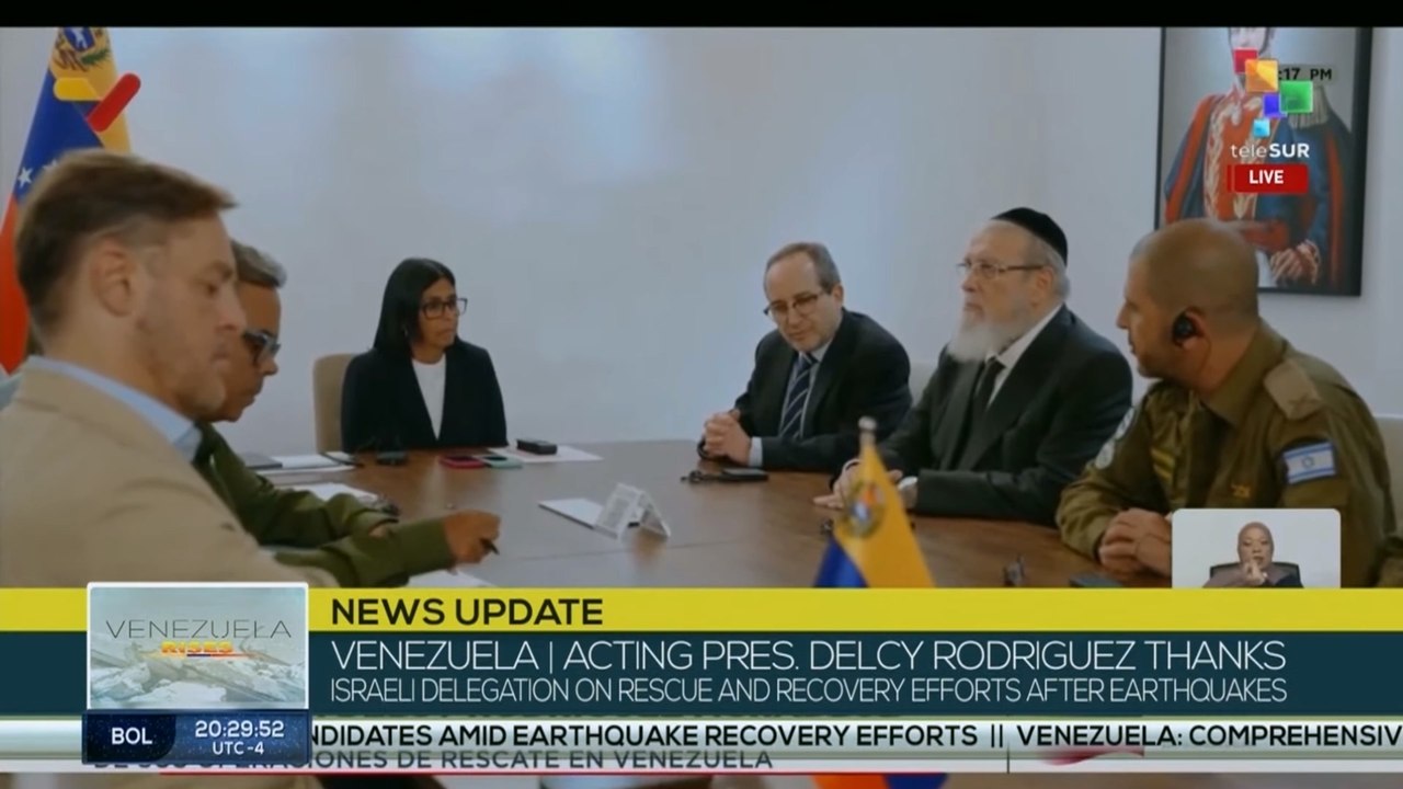 Venezuela | Pres. Rodriguez thanks Israeli delegation for response after earthquakes